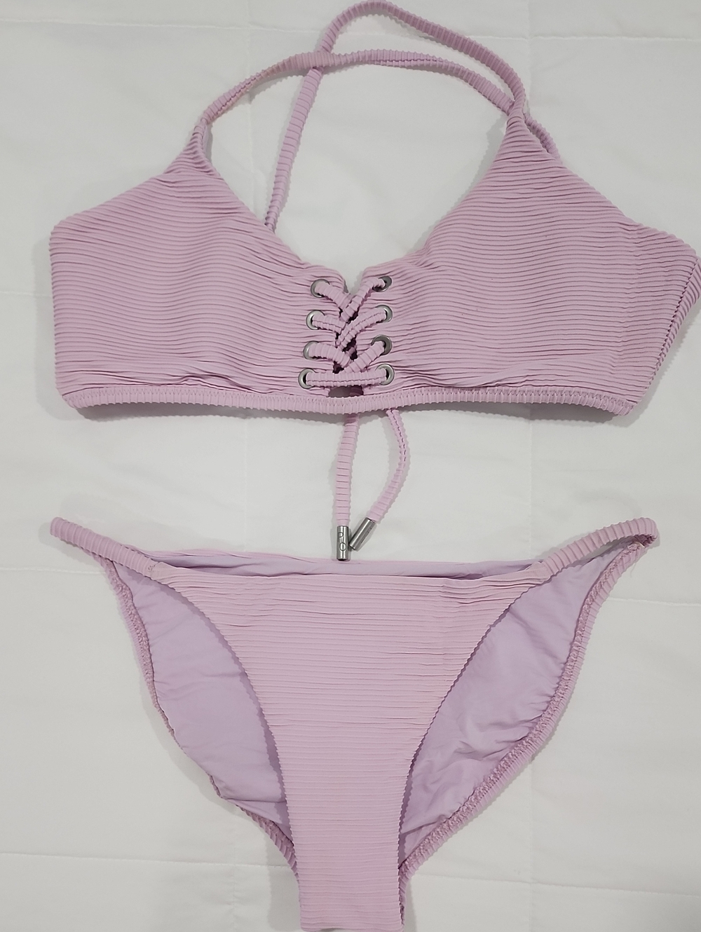 Red Carter Lilac Swim Top with Ribbed Straps
